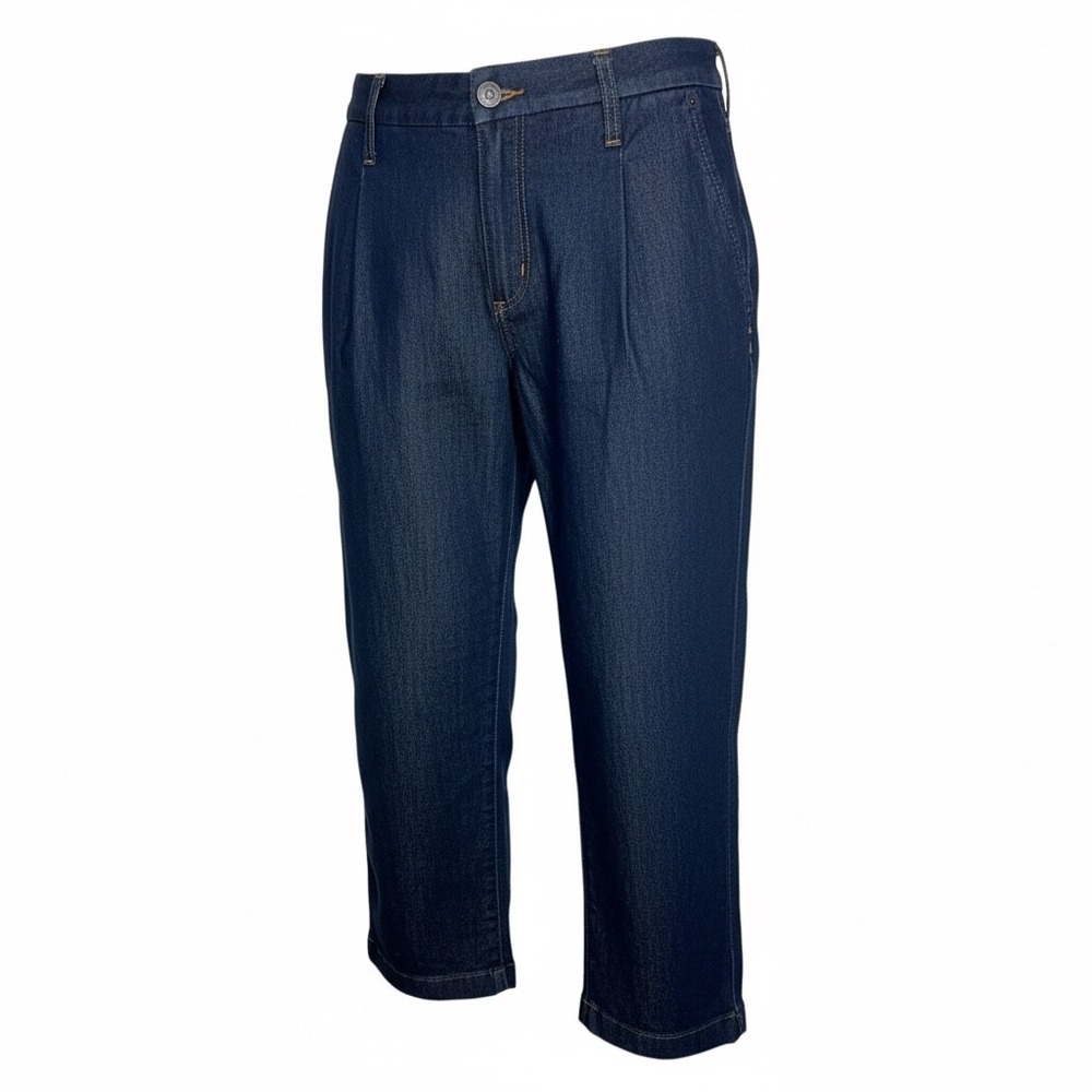 Banana Republic Mid-Rise Straight Jeans 27/4 Petite Dark Wash Pleated Denim NWOT